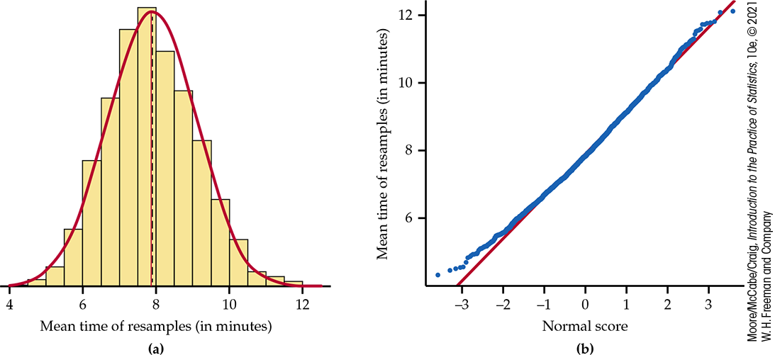 A histogram and normal quantile plot.