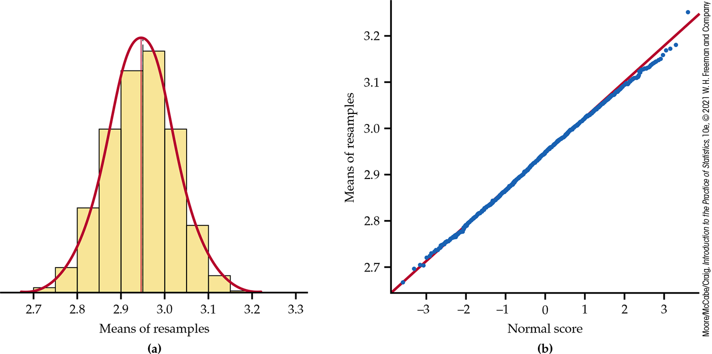 A histogram and normal quantile plot.